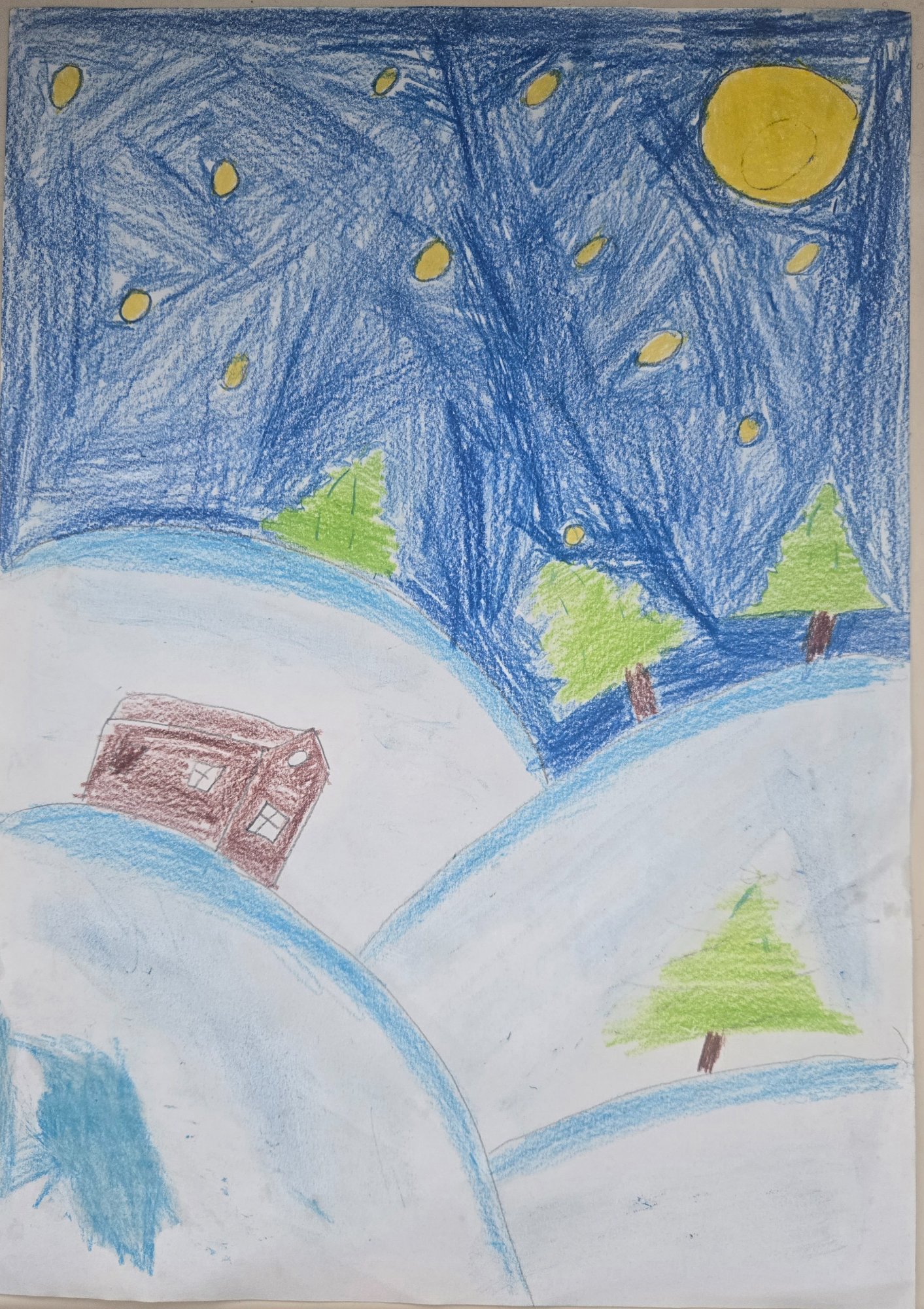 Робота учня - зимовий пейзаж